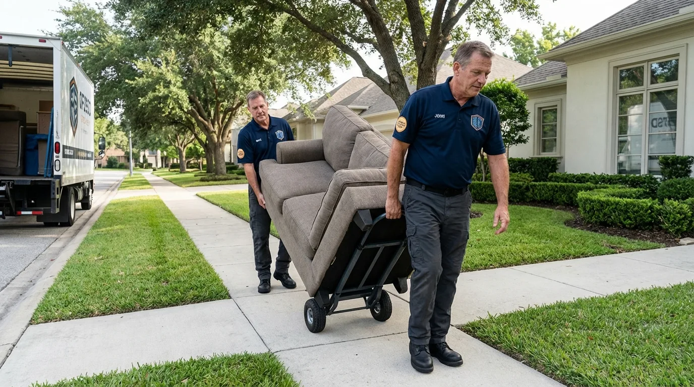Local residential moving crew loading furniture in Purcellville, VA